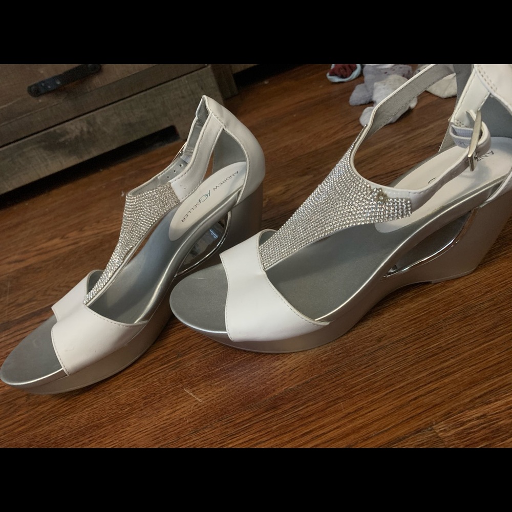 White/Silver Wedgss